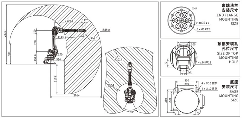 Robotic Arm for Welding Working Envelope Diagram Robotic Arm for Welding Working Envelope Diagram